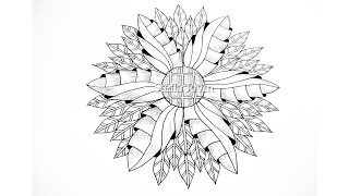 How to draw Zentangle art using  Nehphi tangle pattern | Zentangle  art for beginners step by step