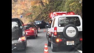 交通事故続発で警察緊急走行！５人でいろは坂・上り！　佃煮屋のインプレッサのドライブレコーダー車載カメラ映像 screenshot 3