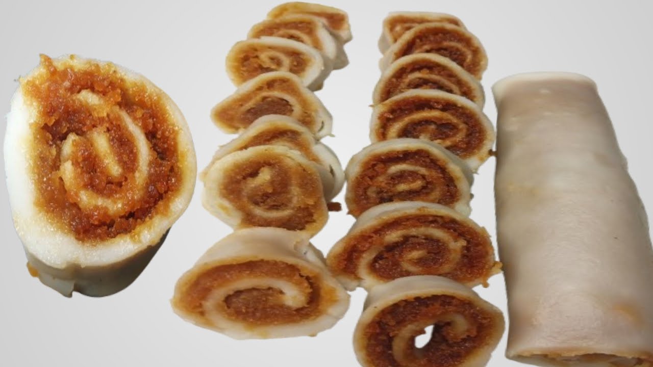 রাজকীয় স্বাদের নতুন ভিন্নধর্মী নারকেলের ভাপা সুইস রোল পিঠা I vapa swiss roll pitha recipe/