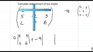 Calculus 1 1224 Question 2 A Determinant of Third Order Matrices