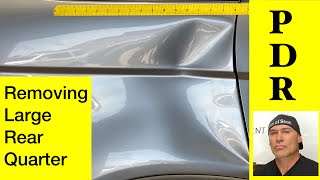Removing Large Dent with PDR Technique! | Crease Tabs?