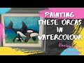 Watercolour Orca or Killer Whales painting for beginner artists -  Easy to follow