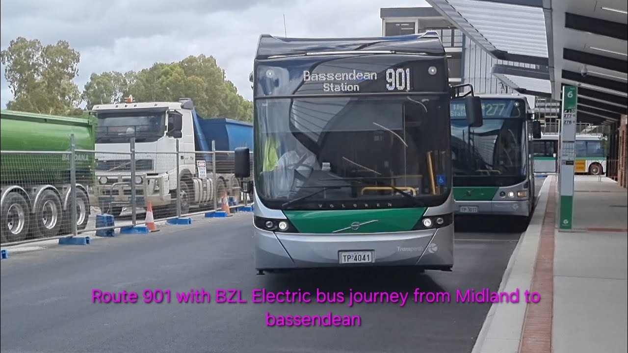 Route 901 with BZL Electric bus journey from Midland to bassendean 