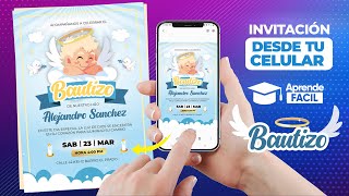 Como crear invitacion bautizo de niño