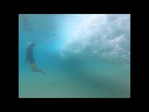clear water and heavy shorebreak- Sandy Beach Hawaii POV