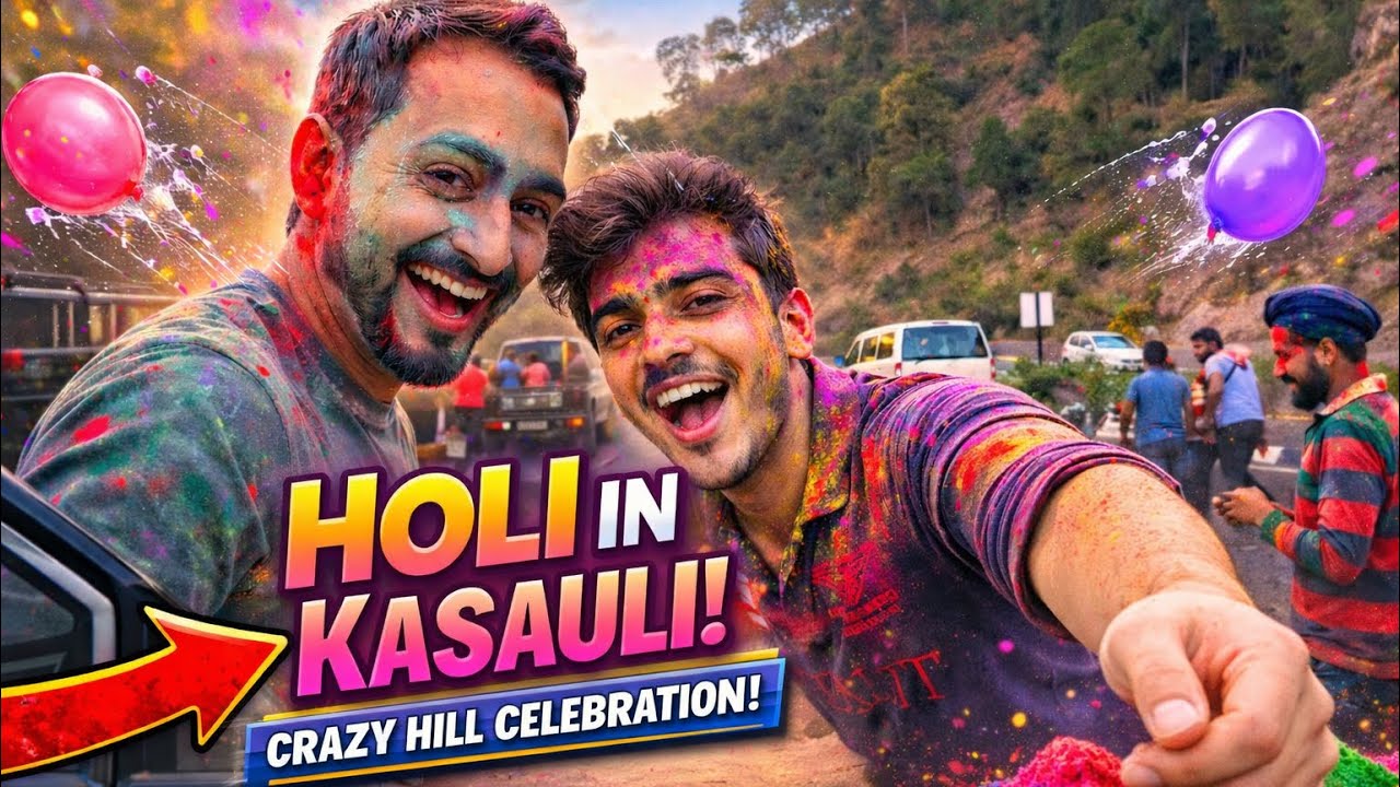 HOLI in Kasauli 🌈 Crazy Road Trip with Friends | Himachal Holi Vlog