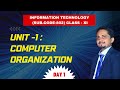 COMPUTER ORGANIZATION | UNIT 1 | Information Technology | Class 11 IT Code 802