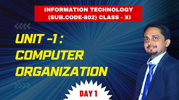 COMPUTER ORGANIZATION | UNIT 1 | Information Technology | Class 11 IT Code 802