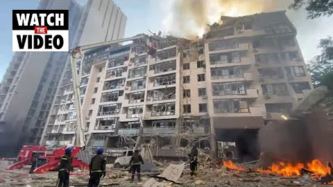 Kyiv hit with multiple missile strikes, emergency workers evacuate buildings