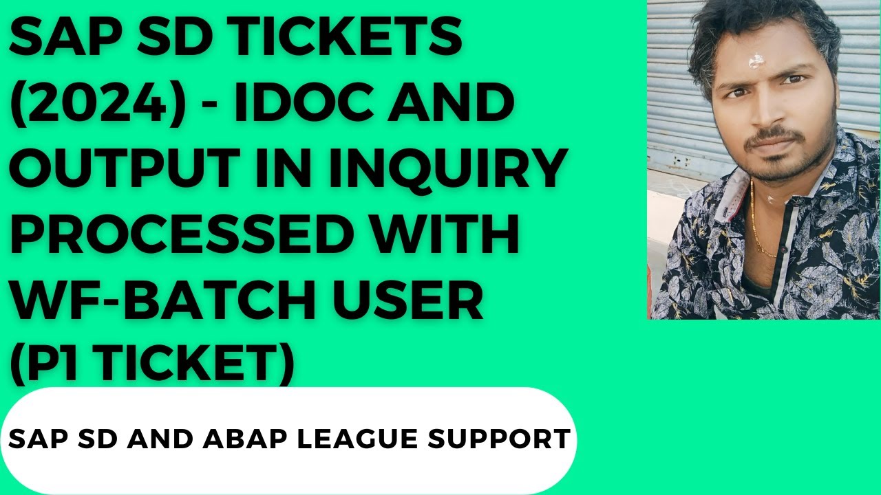 SAP SD SUPPORT PROJECT REALTIME TICKETS 2024 WF BATCH User Issue By Sap sd support project realtime tickets 2024 wf batch user issue by