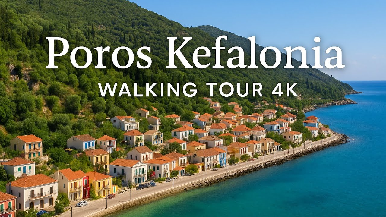 Walking Tour in Poros,Kefalonia🇬🇷| cute little village near the sea with stunning views.