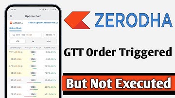 Zerodha Kite GTT Order Triggered But Not Executed FIXED