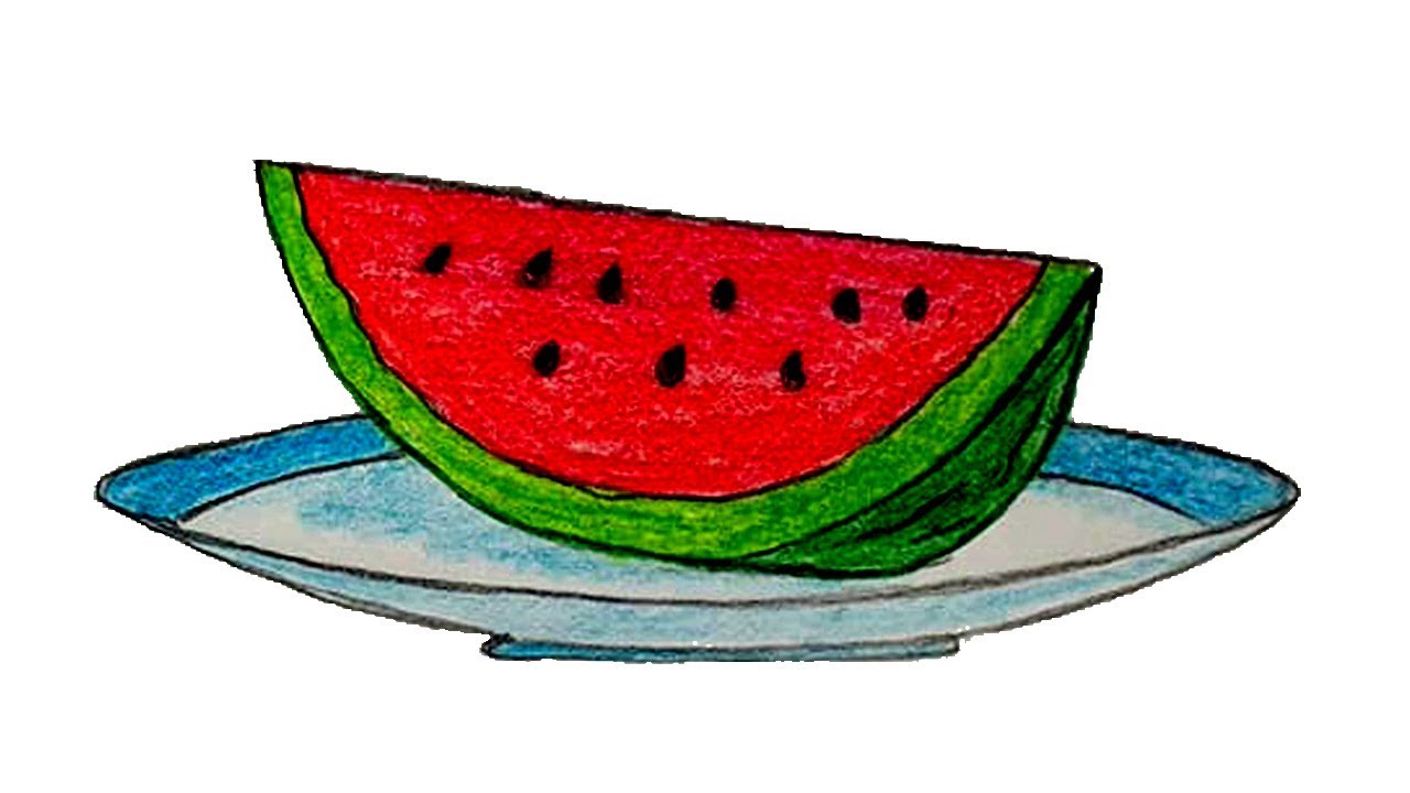 Featured image of post How To Draw A Watermelon Slice Draw oval shapes like these in different directions spreading watermelon coloring page