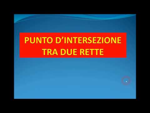 Punto d&rsquo;intersezione tra due rette