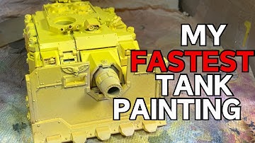 Warhammer 40K Airbrush Timelapse: Yellow Vindicator Tank Transformation