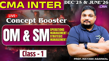 CMA Inter OM & SM Operations Management & Strategic Management | Class - 1 | By Prof. Mayank Agarwal