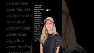 My favorite baby girl names that start with the letter J! #babynames #nameideas #babygirlnames