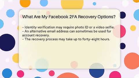 What Are My Facebook 2FA Recovery Options? - Everyday-Networking