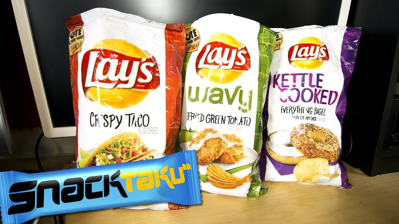 Snacktaku Eats Lay's 2017 Do Us A Flavor Finalists - YouTube