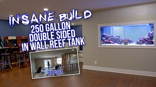 INSANE - 250 Gallon Double Sided In-Wall Saltwater Reef Tank - Full Build & Gear