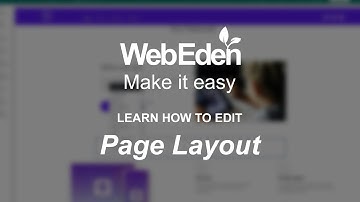 Learn how to edit the Page Layout with WebEden