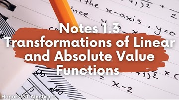Notes 1.3 - Transformations of Linear and Absolute Value Functions