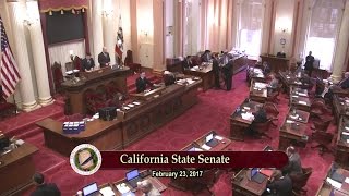 Here is video of the speech she attempted to give that was critical
late state sen. tom hayden.