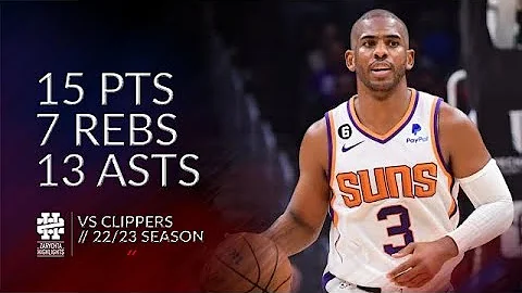 Chris Paul 15 pts 7 rebs 13 asts vs Clippers 22/23 season