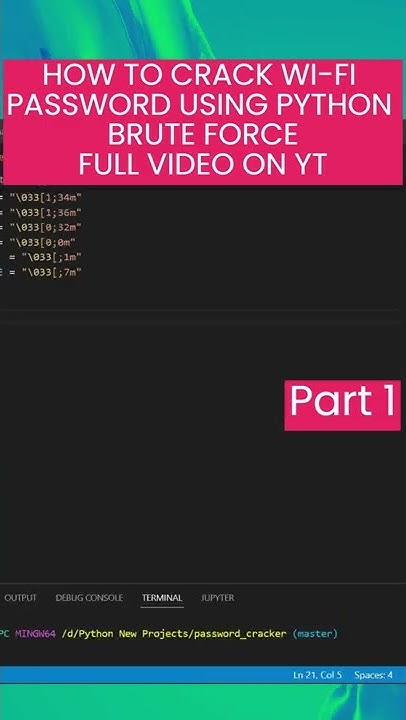 HOW TO CRACK WI-FI PASSWORD USING PYTHON BRUTE FORCE PART 1 - YouTube