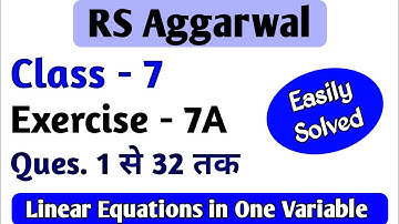 RS Aggarwal Class 7 Exercise 7A Question number 1 to 17 18 19 20 21 22 23 24 25 26 27 28 29 30 31 32