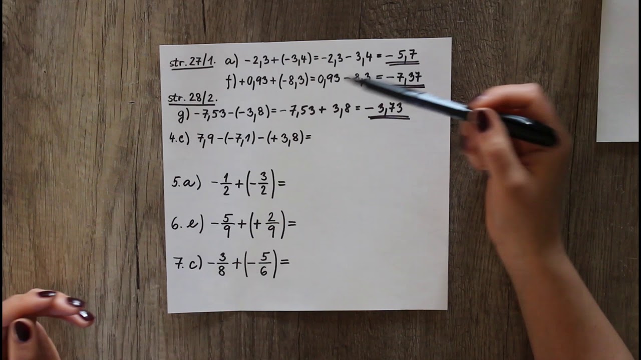 Sčítání a odčítání racionálních čísel - příklady