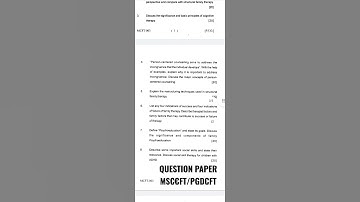 Exam Question Paper (Counselling 003) IGNOU MSCCFT/PGDCFT, 2019 Solved paper on channel
