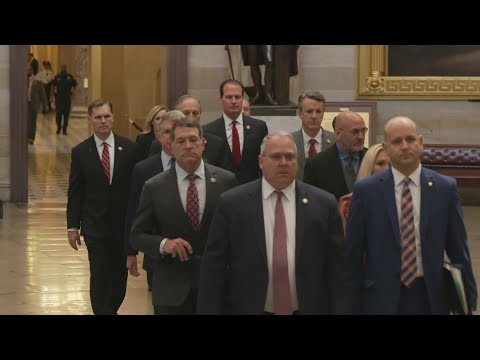 Senators sworn in as jurors in Mayorkas impeachment trial - YouTube