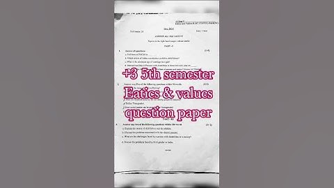 +3 5th semester Eatics & values question paper | Sambalpur University| science stream #question
