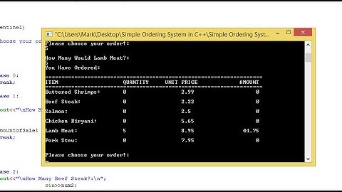 Simple Ordering System in C++