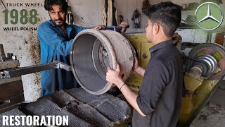 Amazing Manual Lathe Works | Truck Wheel Drum Polishing