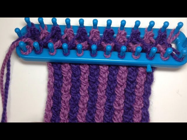 BUFANDA BICOLOR en Telar 18 | FACIL Y RAPIDA | TWO-TONE SCARF - YouTube