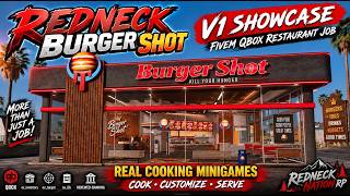 Details 🔥 REDNECK BURGER SHOT FiveM QBOX Restaurant Job 🍔 Update