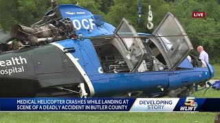 Medical helicopter crashes while responding to scene of fatal crash