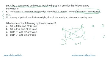 GATE 2021 SET-2 | ALGORITHMS | SPANNING TREES | GATE TEST SERIES |SOLUTIONS ADDA| EXPLAINED BY POOJA