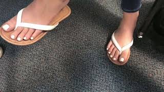 Candid white toes dangle #whitetoes #prettyfeet #feet 