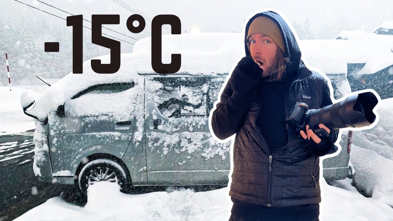 How I slept in a SNOWSTORM in Japan 