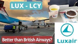 Trip Report | A Short Rainy Luxair Economy Flight LUX to LCY | Dash 8 / Q400 screenshot 3