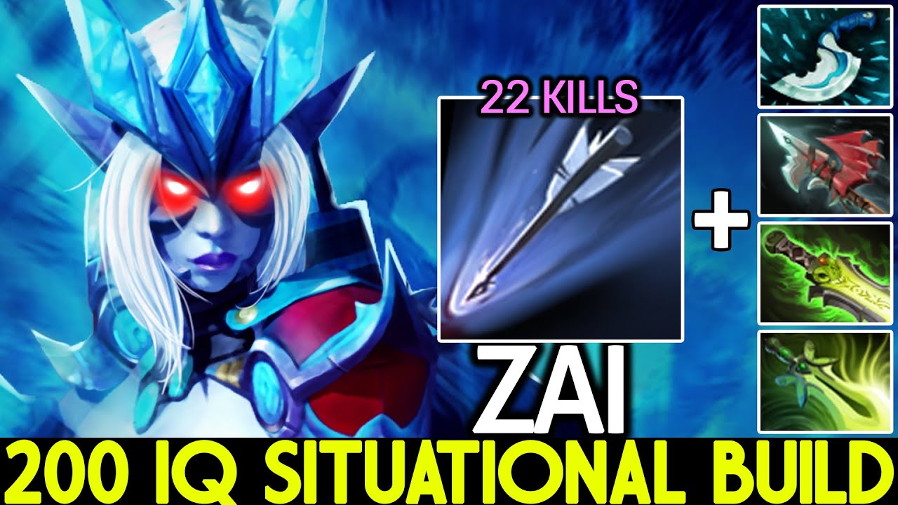 ZAI [Drow Ranger] 200 IQ Situational Build Counter Physical Damage Dota ...