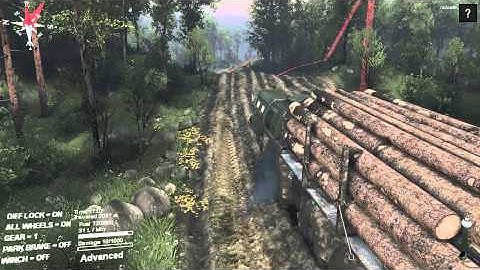 Getting the lumber to the saw mill in Plains map Spintires part1