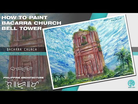 Watercolor Architecture | Monument | Bacarra Church Bell Tower