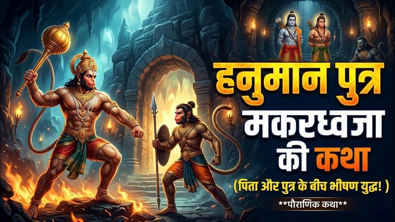 हनुमान पुत्र मकरध्वज की अद्भुत कथा: जब पिता और पुत्र के बीच हुआ भीषण युद्ध!#हनुमान #मकरध्वज #अहिरावण