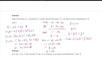 Video Lesson - Linear Combinations and Spanning Sets