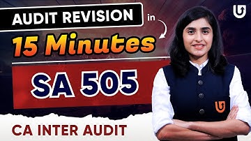SA 505 Revision | CA Inter Audit | CA Inter Jan 2025 | CA Deepika Rathi #cainter
