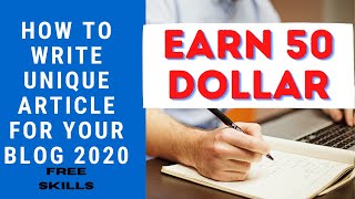 How to Write Unique Article In 2020 CREATE UNLIMITED ARTICLES Instant Adsense Approval  On Page SEO